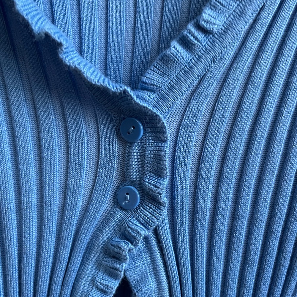Love Tree Blue Ribbed Button-Up Cardigan - Picture 2 of 4